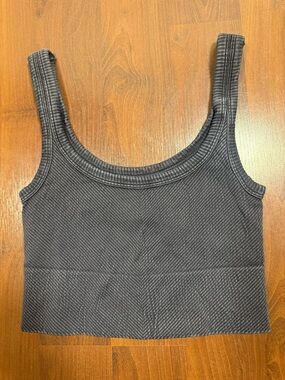 Full Tilt charcoal ribbed tank top/sports bra